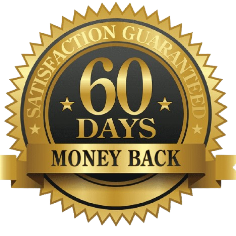 60-day money-back guarantee seal